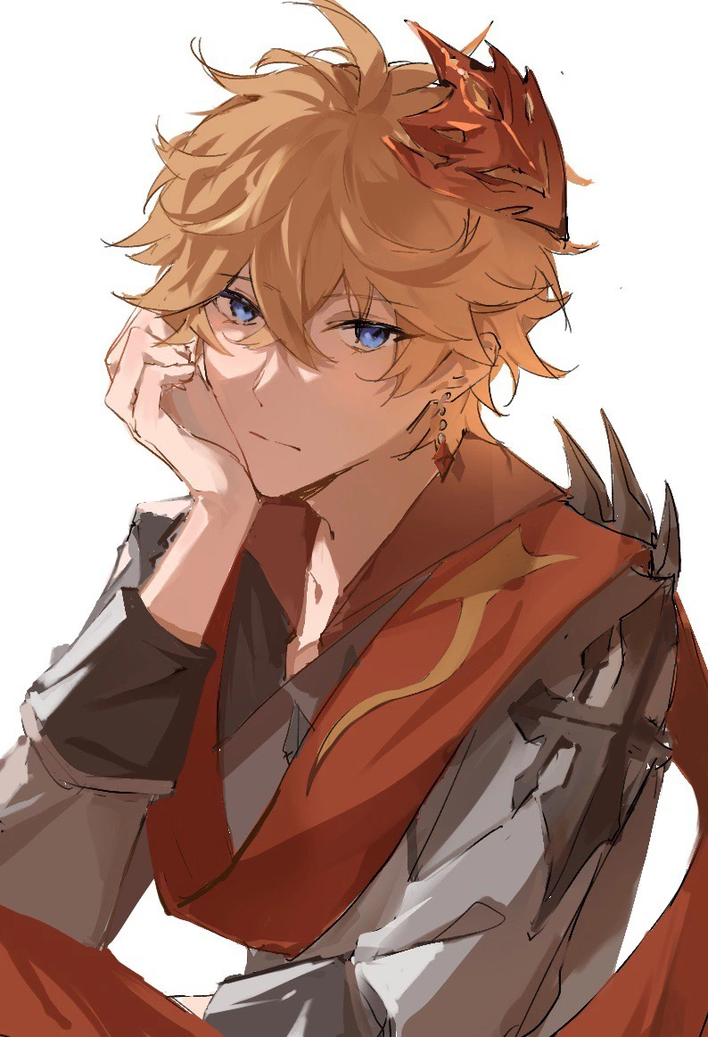 tartaglia (genshin impact) drawn by qin_yang