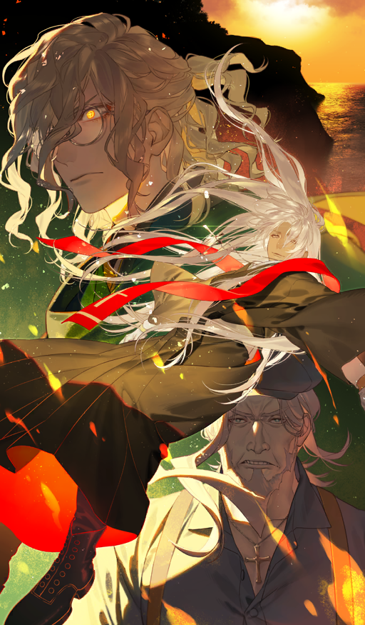edmond dantes, amakusa shirou, and christopher columbus (fate and 1 more) drawn by kazuki_yone