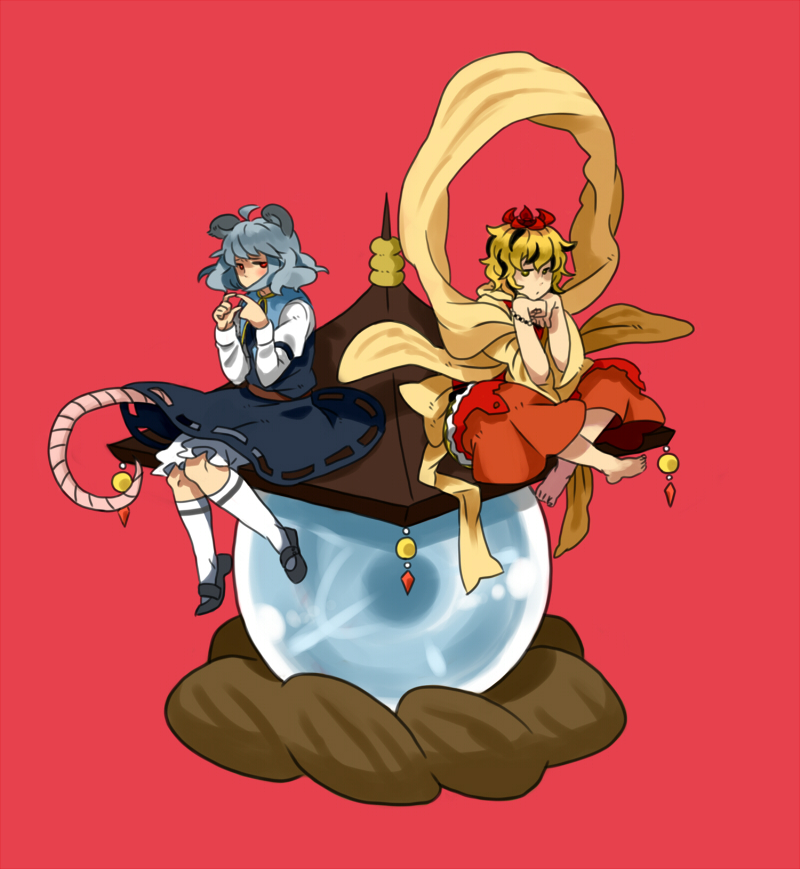 nazrin and toramaru shou (touhou) drawn by 19_(plug39)