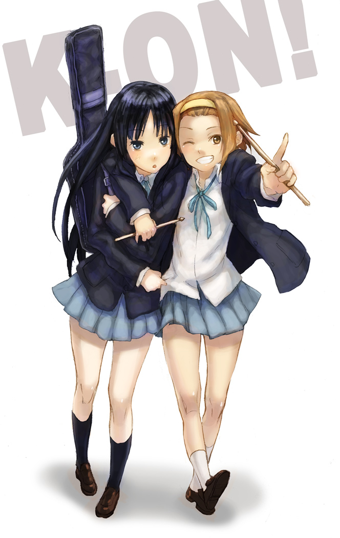 akiyama mio and tainaka ritsu (k-on!) drawn by fukutarou_(enji127)