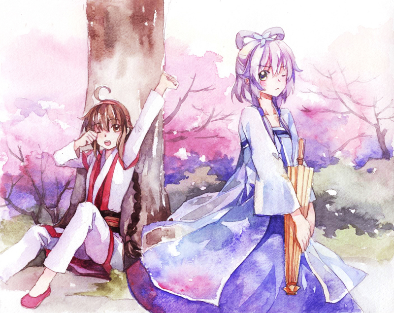 luo tianyi and yuezheng ling (vocaloid and 1 more) drawn by feng_you
