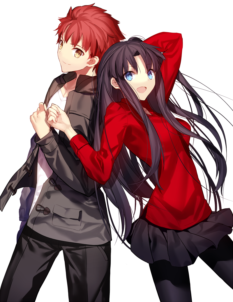 tohsaka rin and emiya shirou (fate and 1 more) drawn by mashima_saki_(mashimasa)