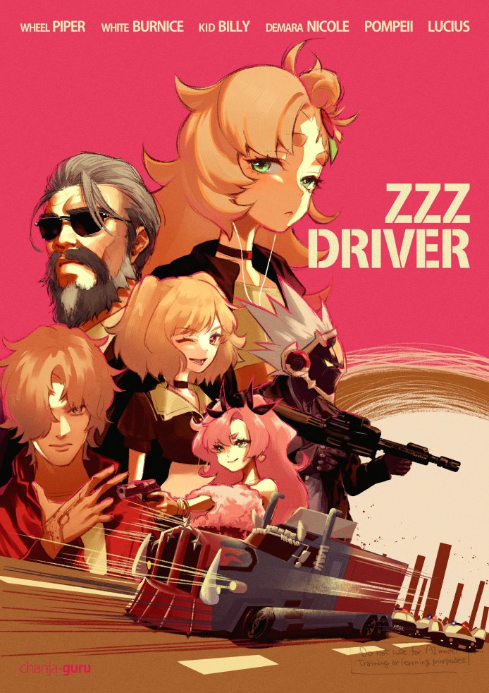nicole demara, burnice white, piper wheel, billy kid, pompey, and 1 more (zenless zone zero and 1 more) drawn by chanjaguru