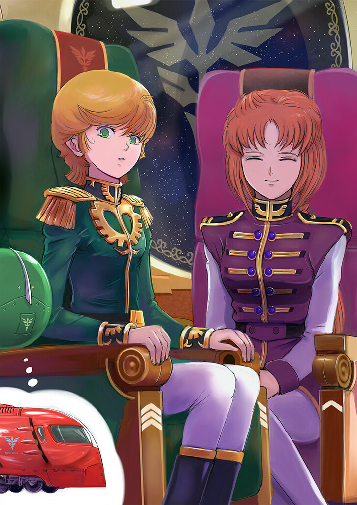 haro, mineva lao zabi, marida cruz, and audrey burne (gundam and 1 more) drawn by gacha-m