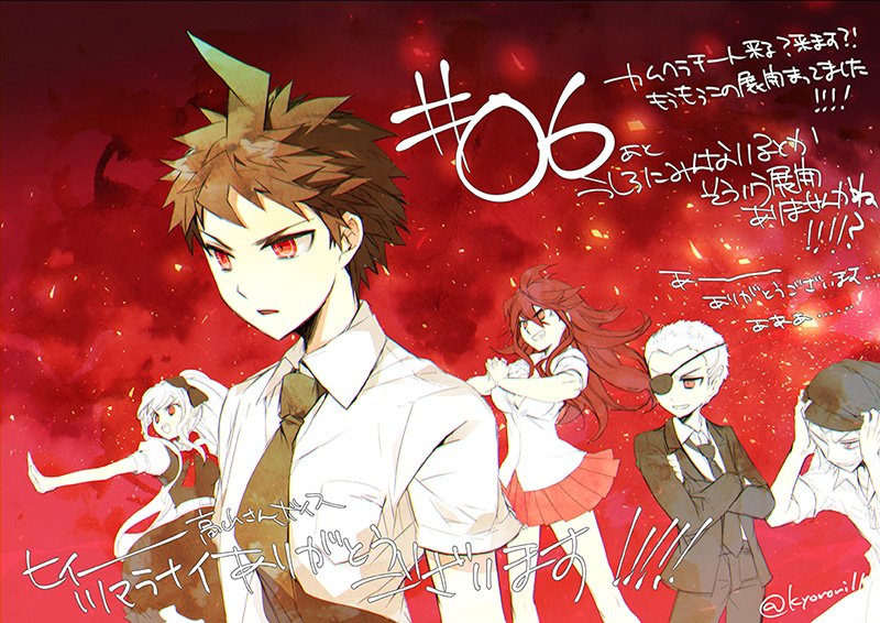 hinata hajime, sonia nevermind, soda kazuichi, kuzuryu fuyuhiko, and owari akane (danganronpa and 1 more) drawn by kouen