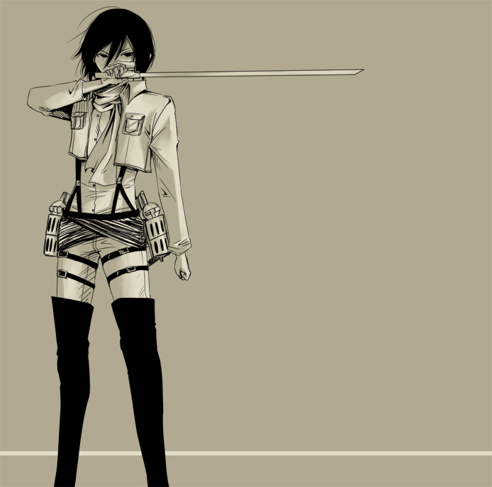 mikasa ackerman (shingeki no kyojin) drawn by shu_hisashi