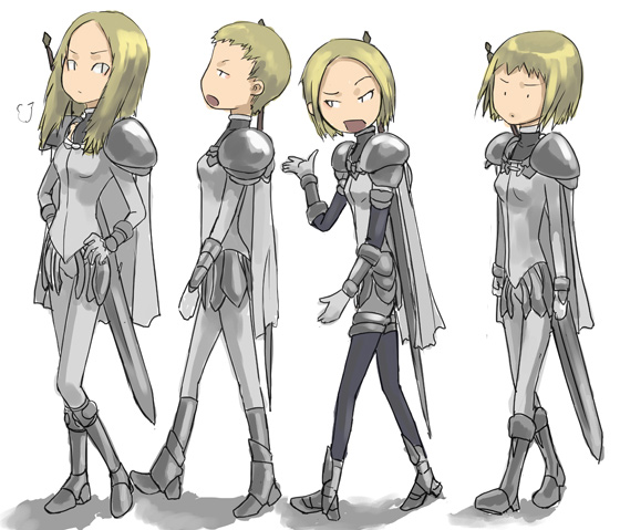clare, miria, helen, and deneve (claymore) drawn by tea_(nakenashi)