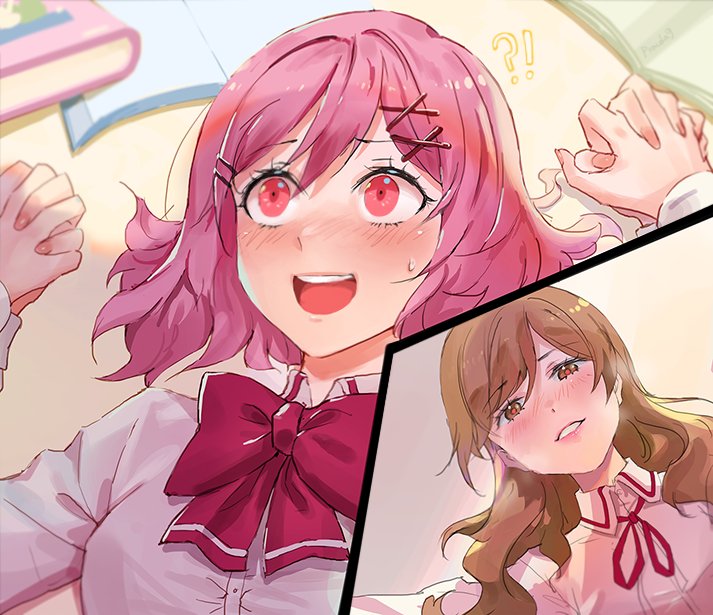 amaori renako and sena ajisai (watashi ga koibito ni nareru wake naijan murimuri!) drawn by wataosihonyaku