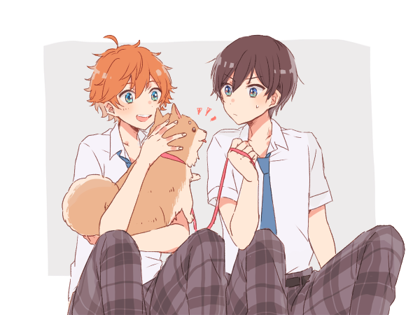 akehoshi subaru and hidaka hokuto (ensemble stars!) drawn by mym