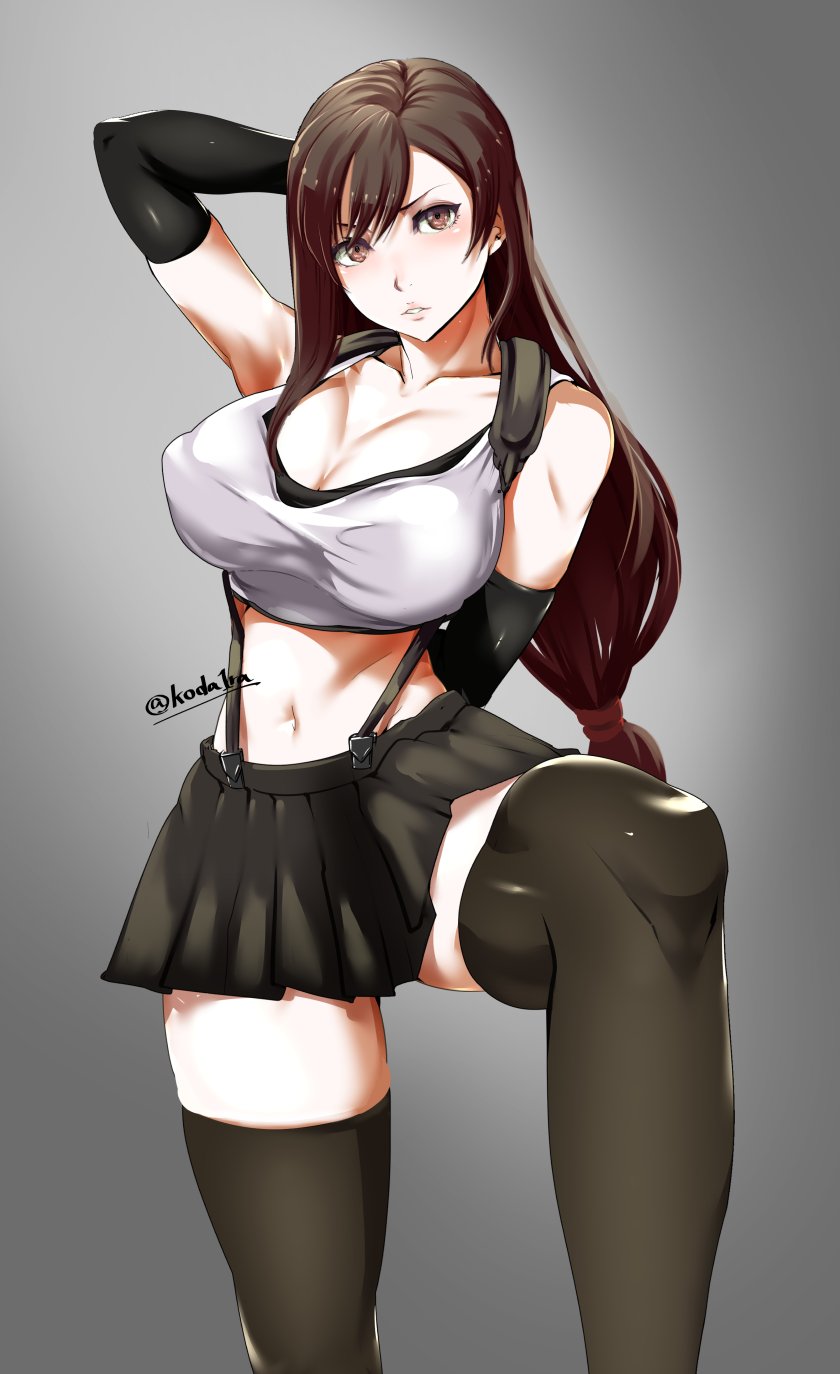 tifa lockhart (final fantasy and 2 more) drawn by koda1ra