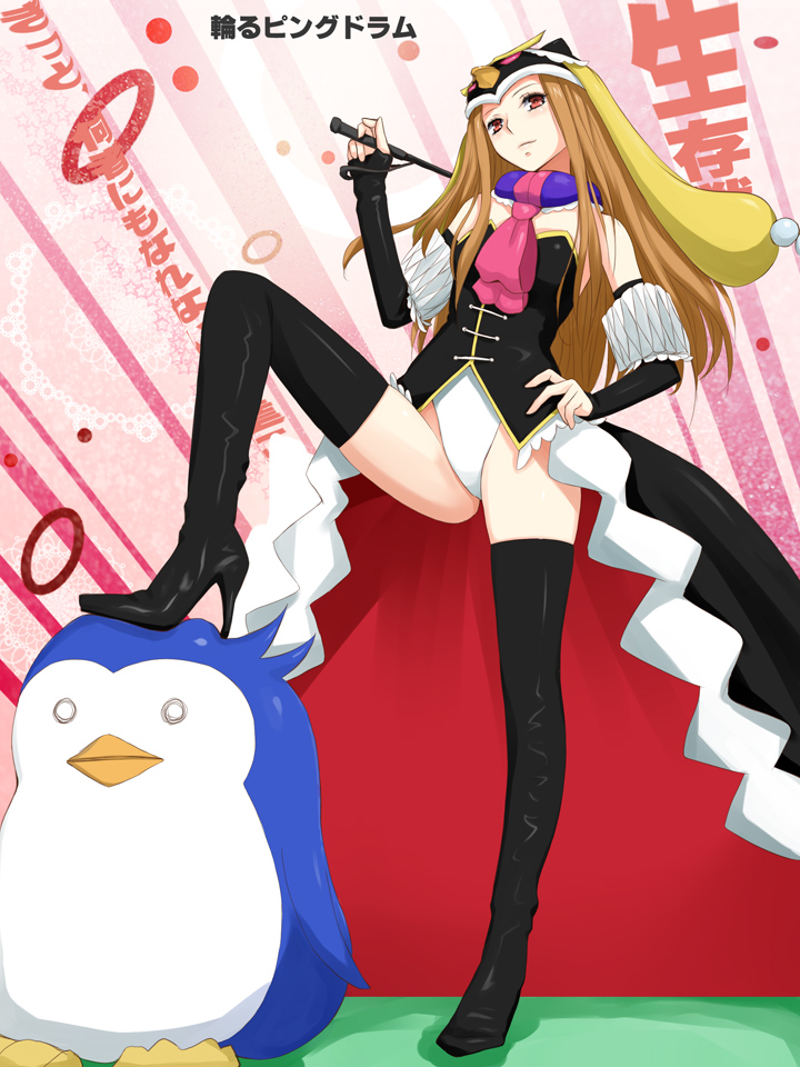 takakura himari, princess of the crystal, and penguin 2-gou (mawaru penguindrum) drawn by niwatori_kokezou