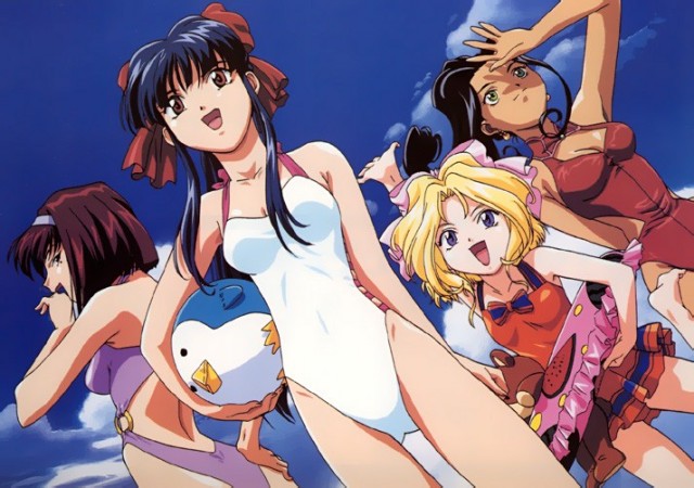 shinguuji sakura, kanzaki sumire, iris chateaubriand, and soletta orihime (sakura taisen and 1 more)