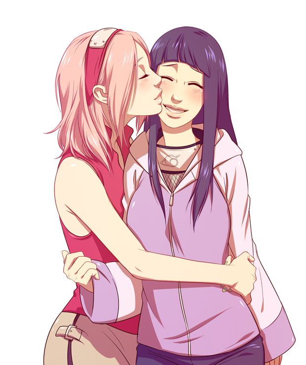 haruno sakura and hyuuga hinata (naruto and 1 more) drawn by slj