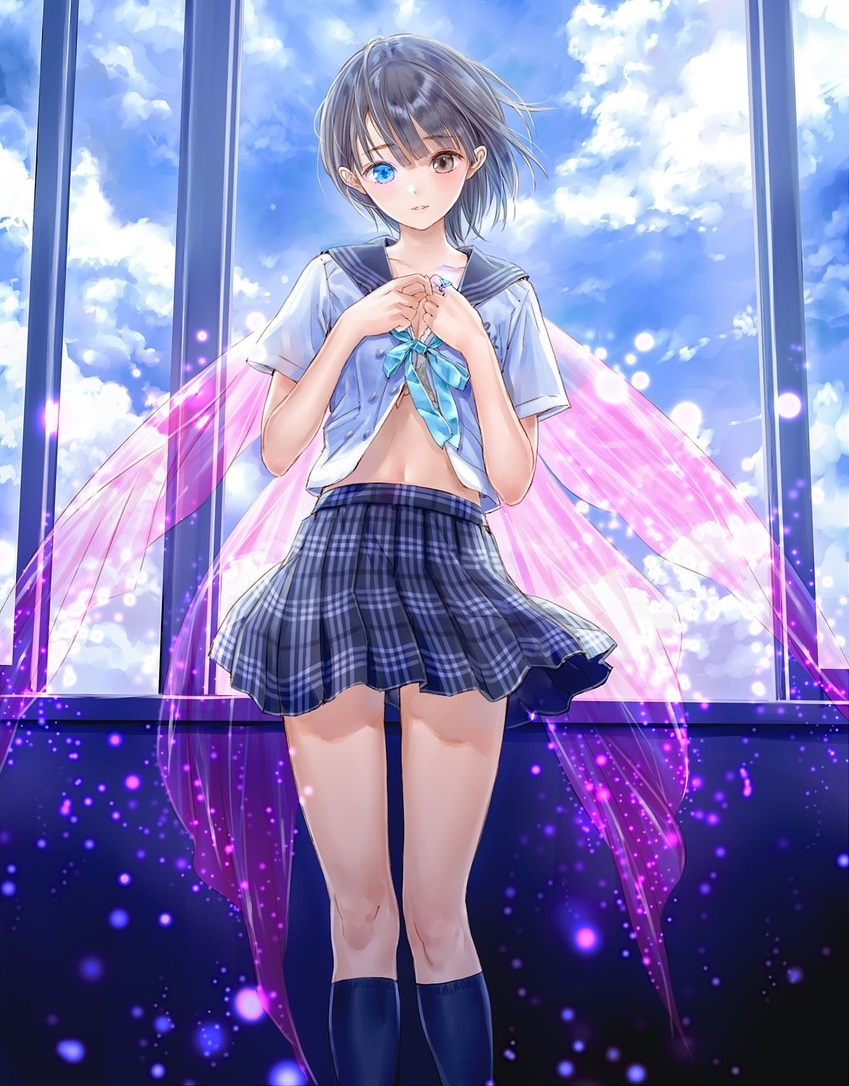shirai hinako (blue reflection and 1 more) drawn by kishida_mel