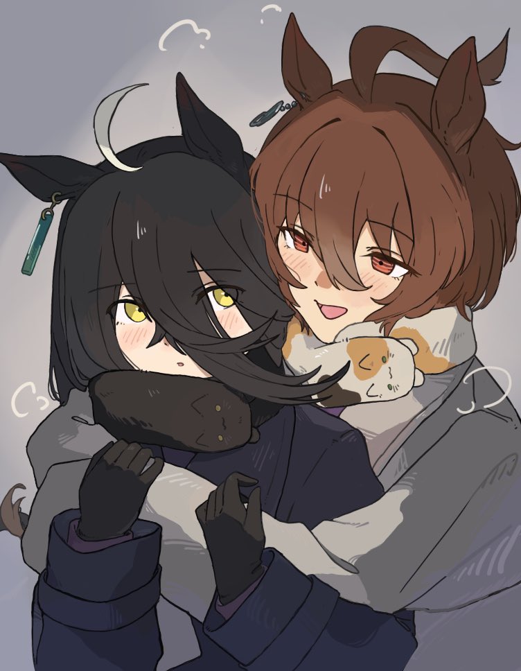agnes tachyon and manhattan cafe (umamusume) drawn by okimoto
