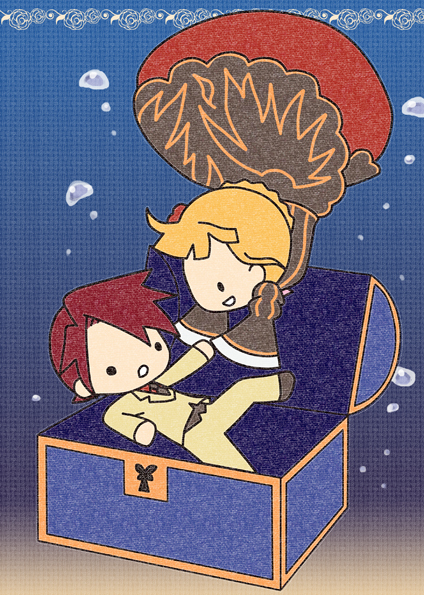 beatrice and ushiromiya battler (umineko no naku koro ni) drawn by kashiwa_kiseri