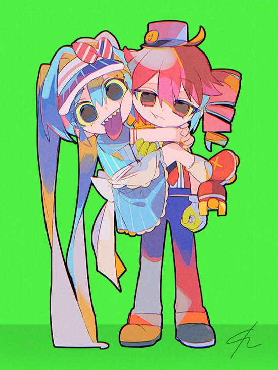hatsune miku and kasane teto (vocaloid and 2 more) drawn by senzzang