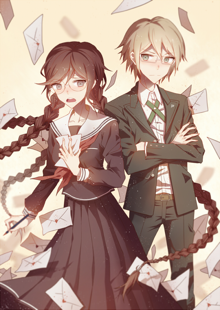 fukawa toko and togami byakuya (danganronpa and 1 more) drawn by naeko777