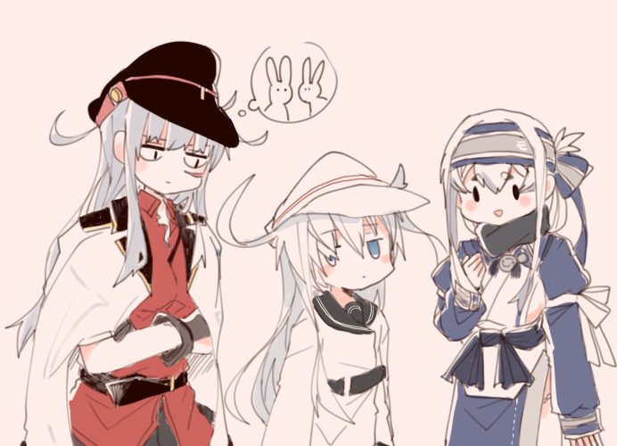 hibiki, verniy, gangut, kamoi, gangut dva, and 1 more (kantai collection) drawn by itomugi-kun