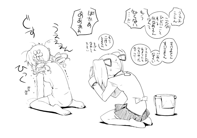 kaname madoka and tomoe mami (mahou shoujo madoka magica) drawn by jiji_(aardvark)