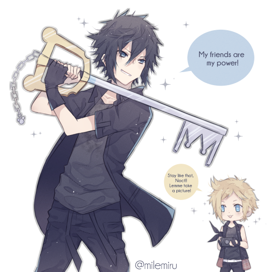 noctis lucis caelum and prompto argentum (final fantasy and 2 more) drawn by miru_(miruzuya)
