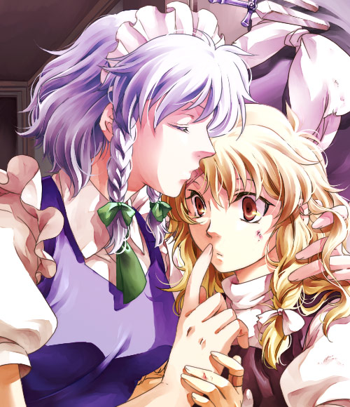 kirisame marisa and izayoi sakuya (touhou) drawn by mikage_(mikazuki_no_koufuku)
