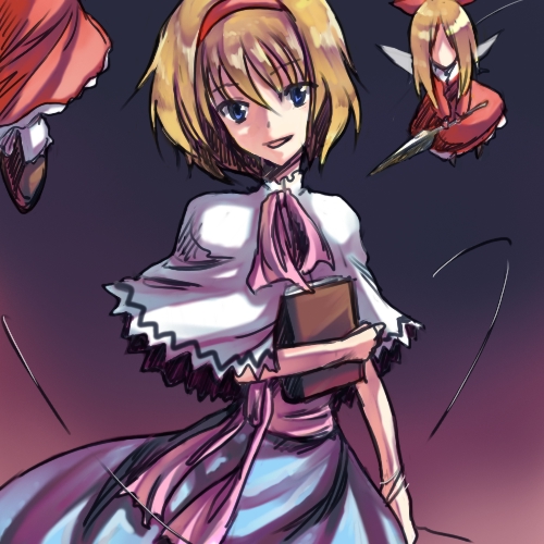 alice margatroid and shanghai doll (touhou) drawn by onimaru_gonpei