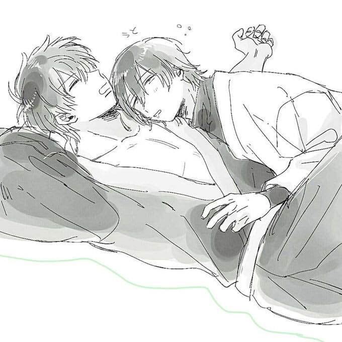 hijikata toushirou and yamazaki sagaru (gintama) drawn by se0h