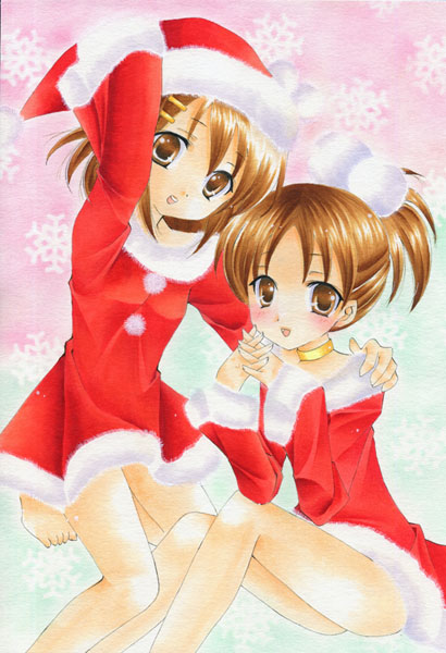 hirasawa yui and hirasawa ui (k-on!) drawn by chinako