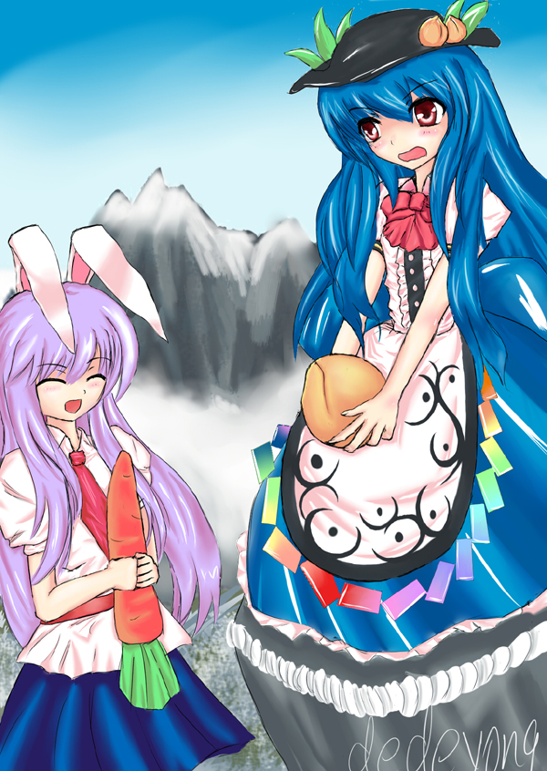 reisen udongein inaba and hinanawi tenshi (touhou) drawn by dedeyong