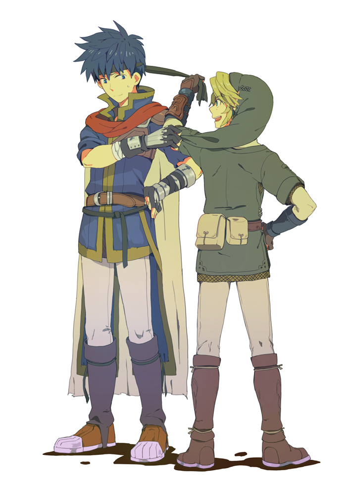 link and ike (fire emblem and 4 more) drawn by nikayu