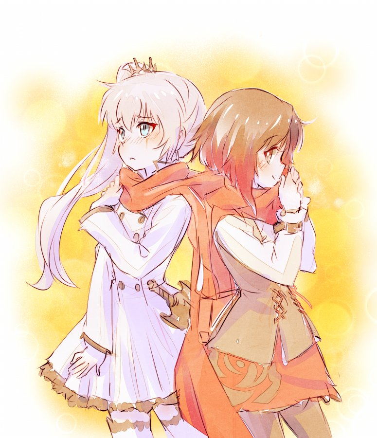 ruby rose and weiss schnee (rwby) drawn by iesupa
