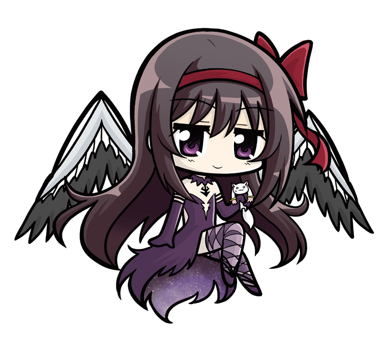 akemi homura, kyubey, and akuma homura (mahou shoujo madoka magica and 1 more) drawn by mori_shinji