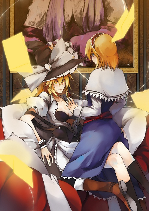 kirisame marisa and alice margatroid (touhou) drawn by orokanahime