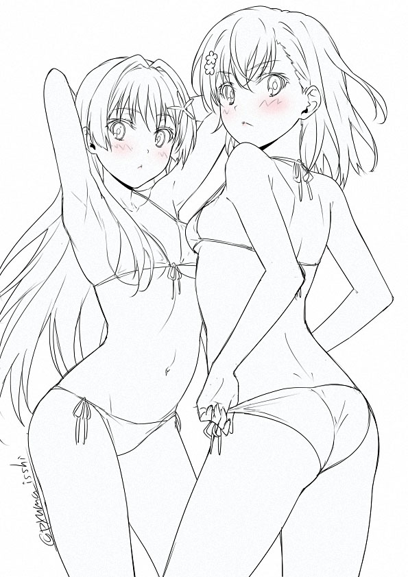 misaka mikoto and saten ruiko (toaru majutsu no index and 1 more) drawn by isshi_pyuma