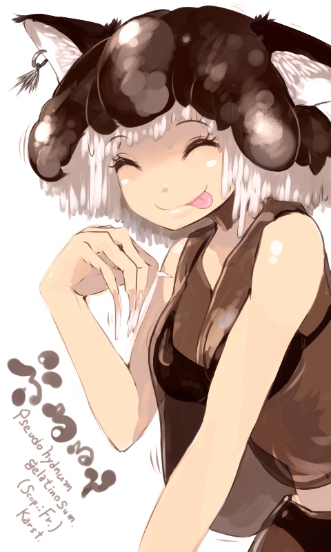 pseudohydnum gelatinosum (oso-teki kinoko gijinka zukan) drawn by oso_(toolate)