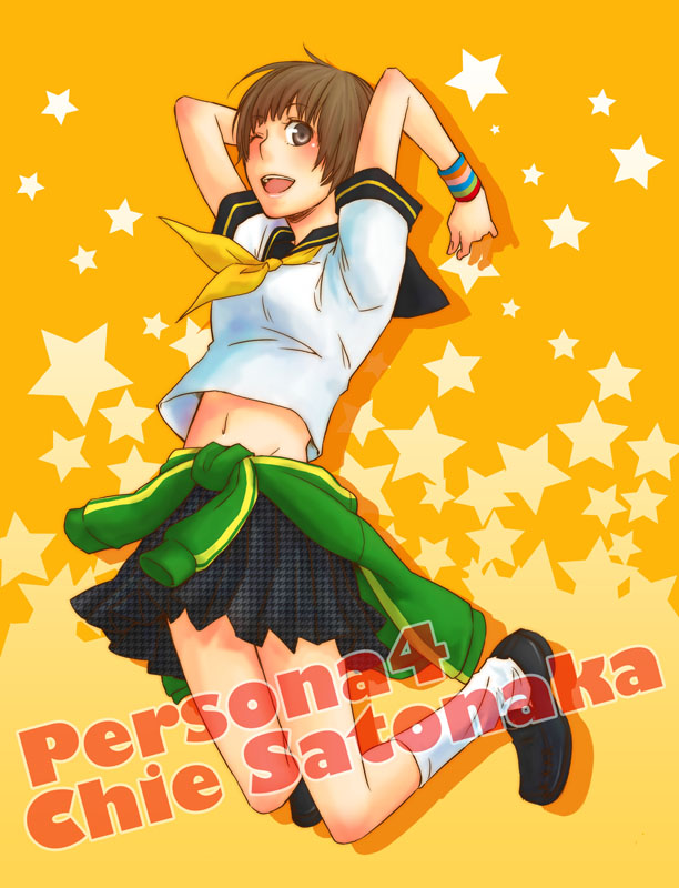 satonaka chie (persona and 1 more) drawn by yoshino_tama