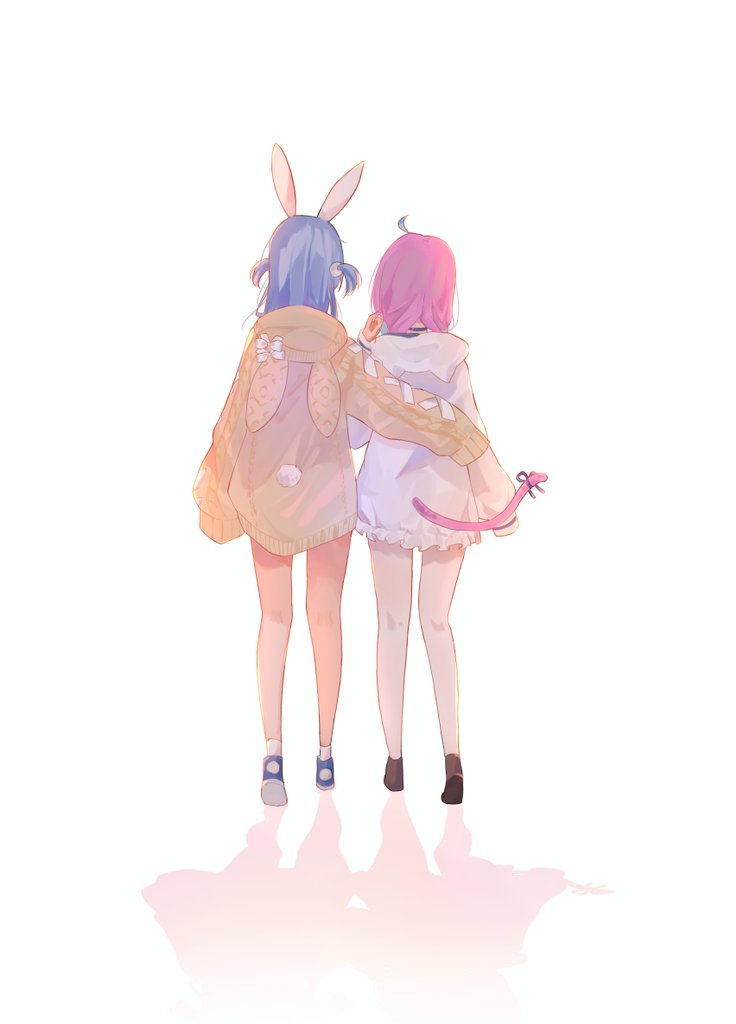 usada pekora and minato aqua (hololive) drawn by nana_77_6