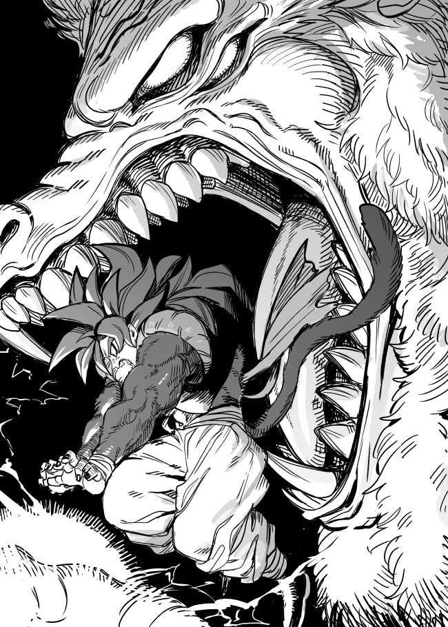 gogeta, oozaru, and golden oozaru (dragon ball and 1 more) drawn by nanika_(nnkgh)