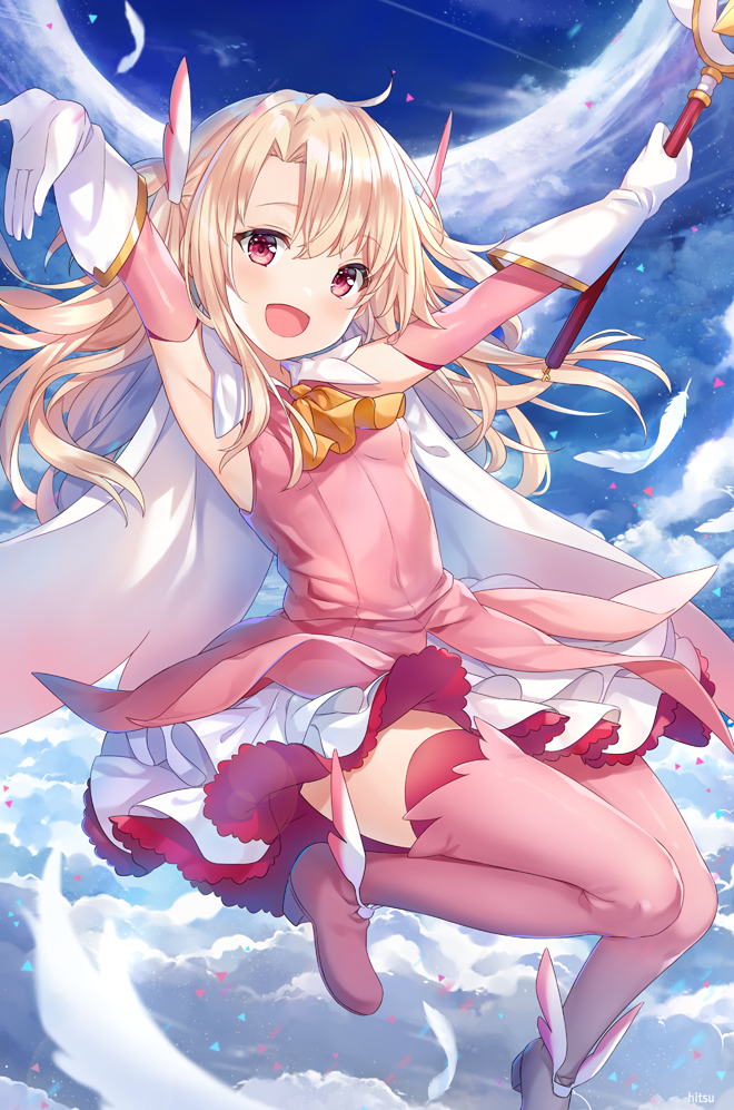 illyasviel von einzbern, prisma illya, and magical ruby (fate and 1 more) drawn by hitsukuya