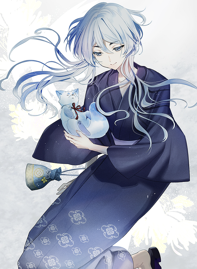hakusan yoshimitsu and hakusan yoshimitsu's fox (touken ranbu) drawn by houhou_(black_lack)