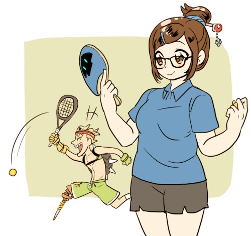 mei and junkrat (overwatch and 1 more) drawn by jocheong