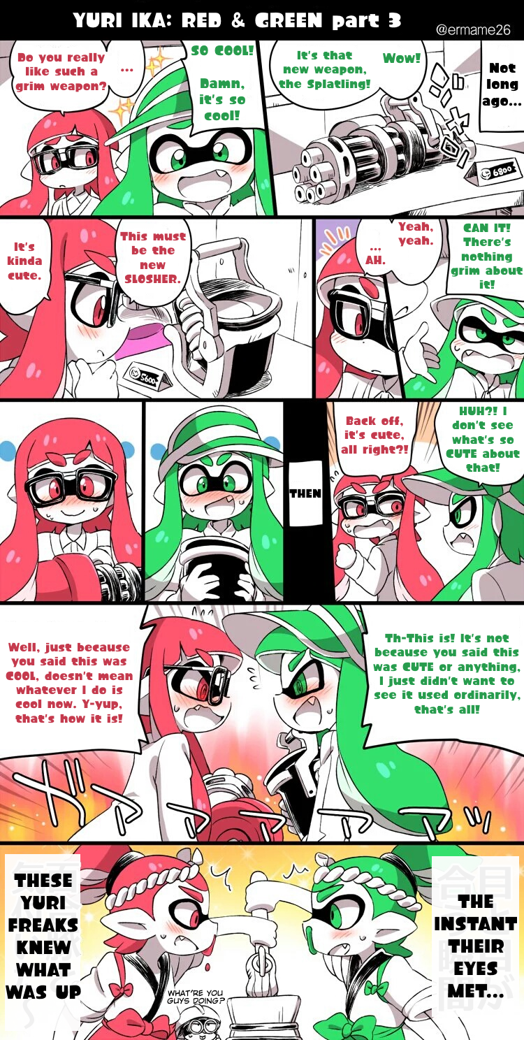 inkling player character, inkling girl, and inkling boy (splatoon and 1 more) drawn by eromame