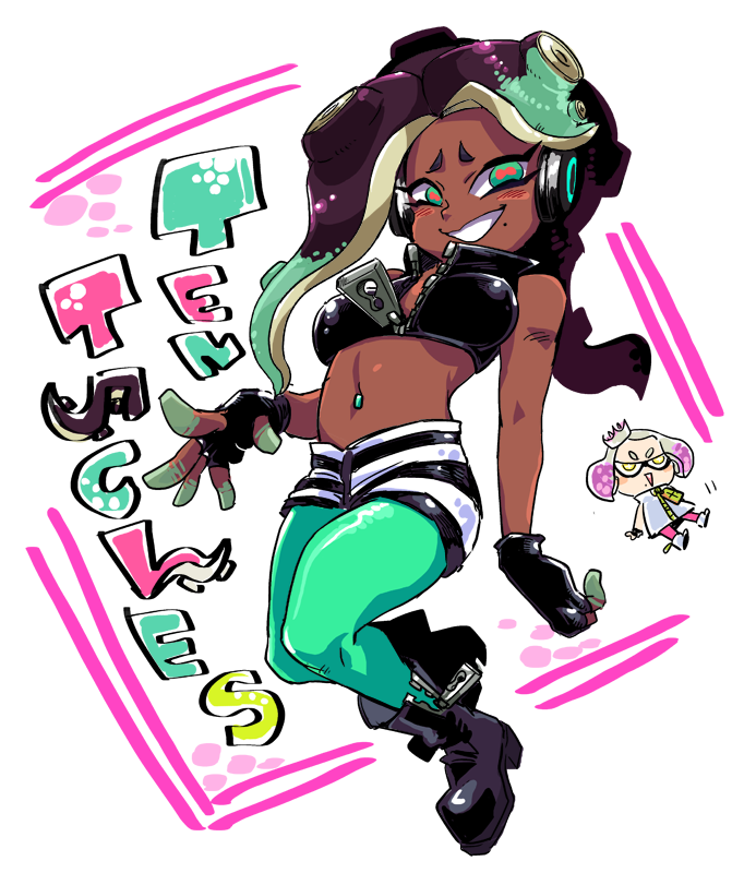 marina and pearl (splatoon and 1 more) drawn by nijuumaru