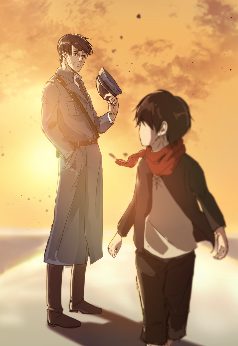 eren yeager and eren kruger (shingeki no kyojin) drawn by kawauso