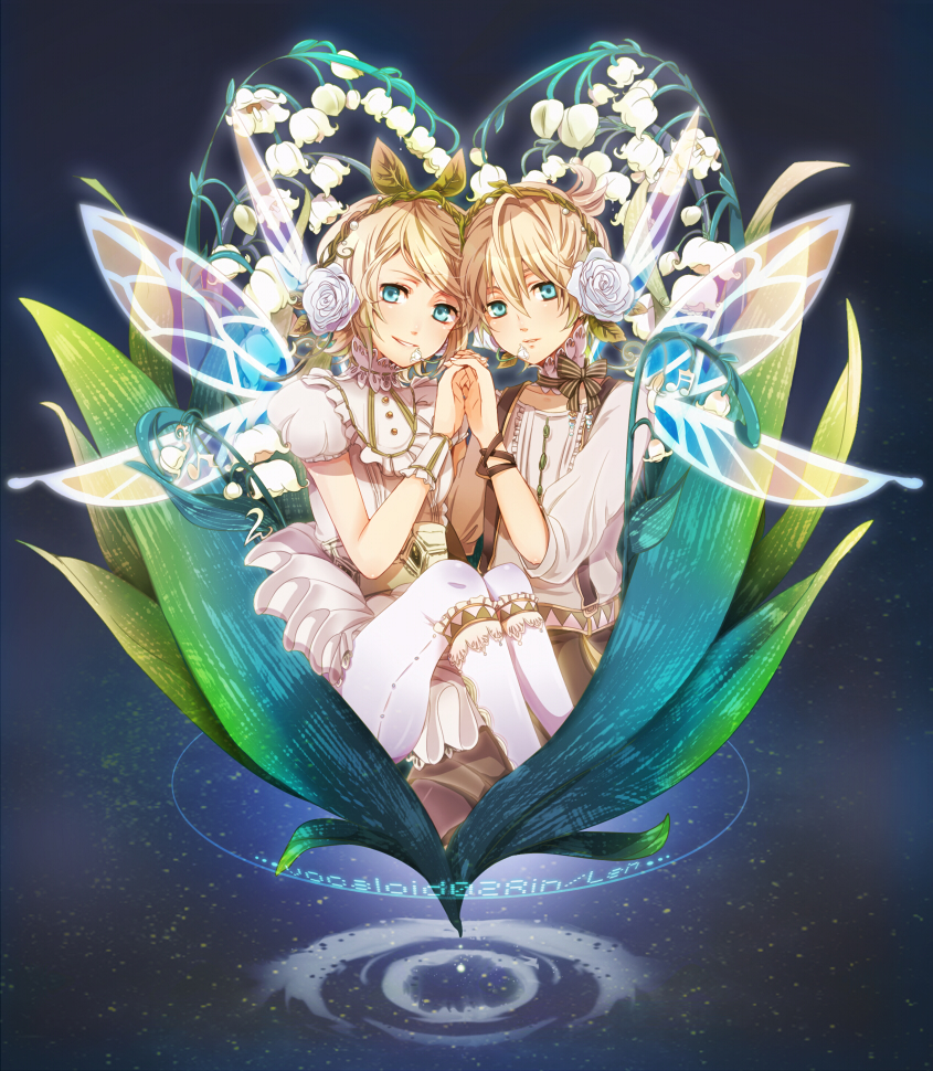 kagamine rin and kagamine len (vocaloid) drawn by isago_(ica)