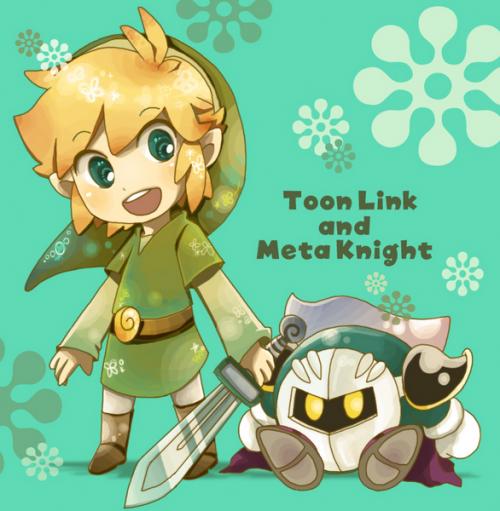 link, meta knight, and toon link (the legend of zelda and 2 more) drawn by mitsubachi_koucha