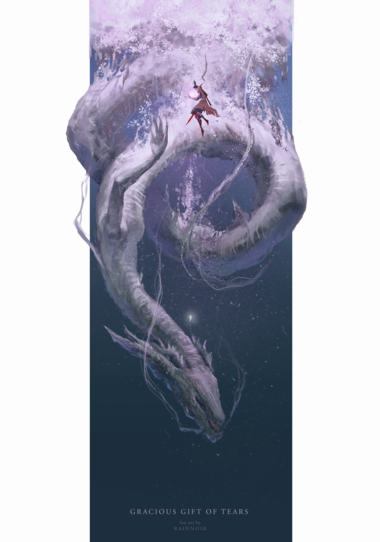 sekiro and divine dragon (sekiro: shadows die twice) drawn by rainnoir