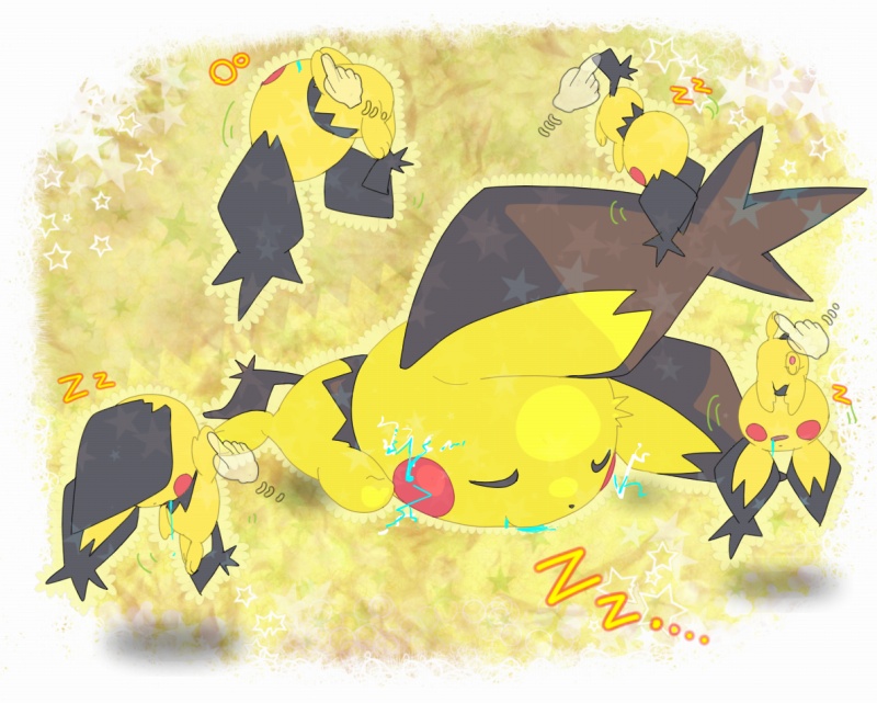 pichu and spiky-eared pichu (pokemon) drawn by hinekure