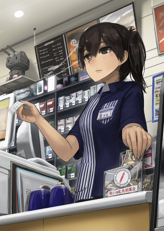 kaga and rensouhou-chan (kantai collection and 1 more) drawn by lif_(lif_&_ref)